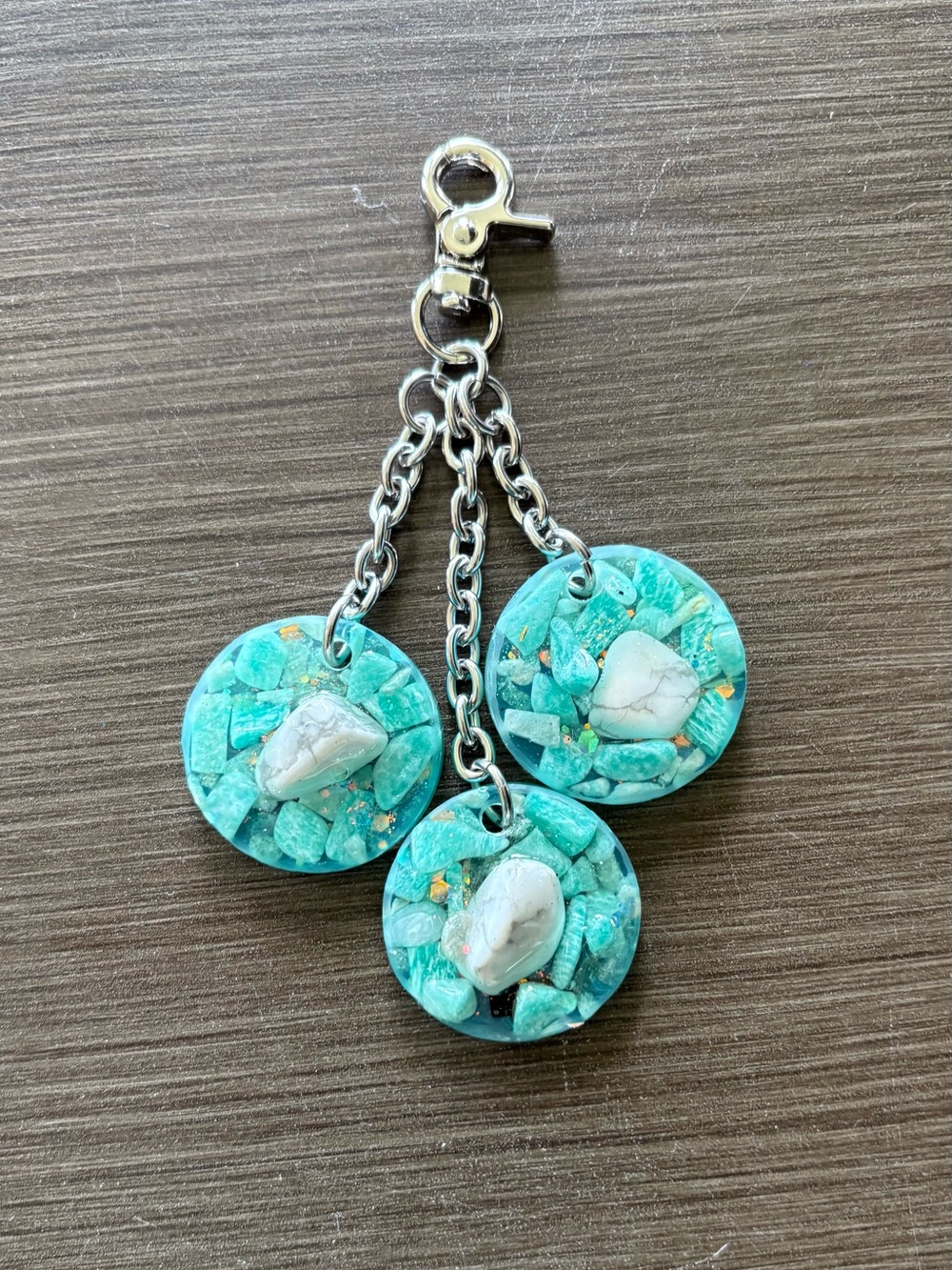 Moonbow Handmade Charm ft. Amazonite, Green Aventurine + Howlite - Picture 3 of 8